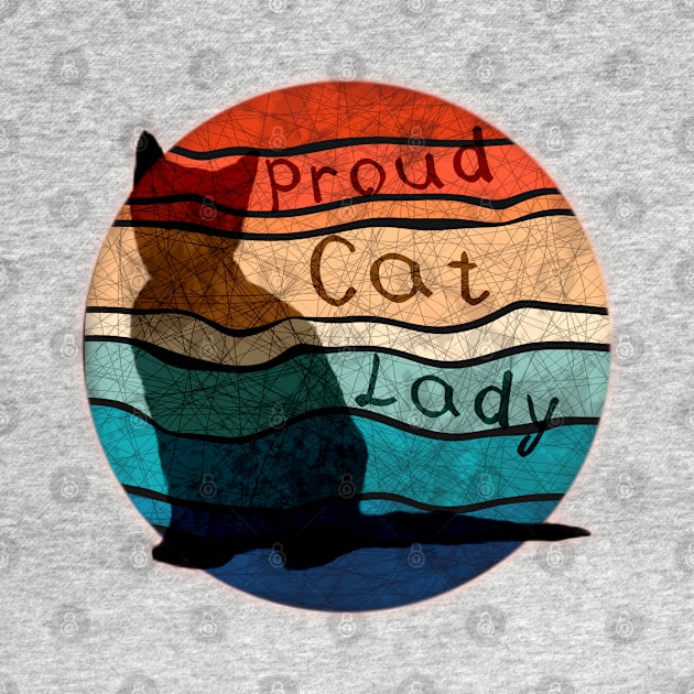 Vintage beach cat - proud cat lady dark by RedHeadAmazona